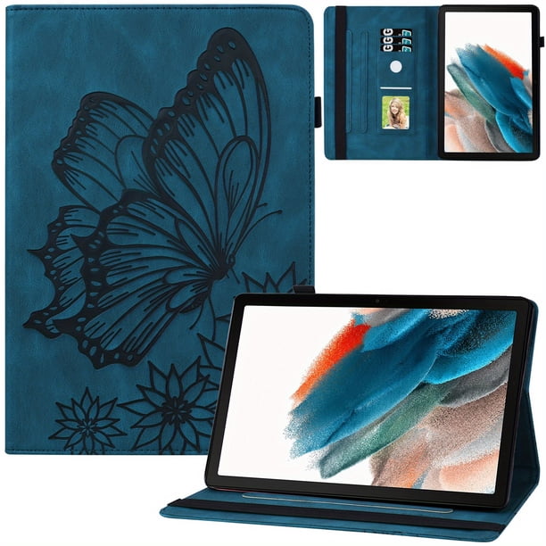 Case For Samsung Galaxy Tab A8 10.5 Inch 2022 SM-X200 X205 X207, Premium PU Leather Card Slots Case, Multiple Viewing Angles Folding Stand Cover