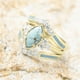 thumbnail image 1 of 3 pieces/set Turquoise and Moissanite Engagement Rings - 18K Gold Plated Multilayer Hollow Design - Perfect for Anniversary, Birthday, and Christmas Gifts - Sizes 5-11, 1 of 4