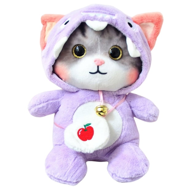 Gato Animal De Peluche Juguetes De Peluche Suave Gato Muñeca Campana Juguetes Para Sofá Lila