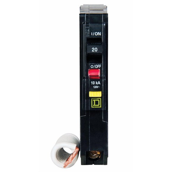 Interruptor automático cuadrado D QO 20A, enchufe unipolar