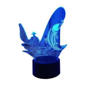 Lelumania - Lampara Ilusion 3D Pescador De 7 Colores, Base Touch