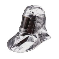 Magideal - Casco De Traje Ignífugo, Accesorios Multiusos Portátiles Ignífugos, Capucha De Papel De Aluminio Transpirable Profesional Para Extinción De Incendios