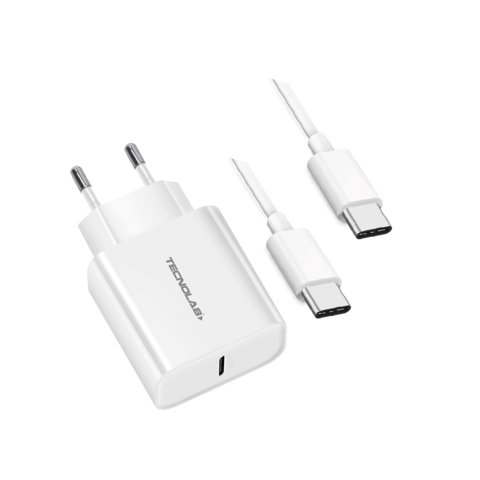 Cargador Rápido 3.0 18W + Cable Usb-C A Usb-C Tl094 Tecnolab