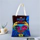 thumbnail image 2 of Moon Girl Bolso de tela con estampado de lienzo para mujer, bolsa de compras reutilizable y estética, con cremallera interior, regalo para mujer,38*45cm., 2 of 6