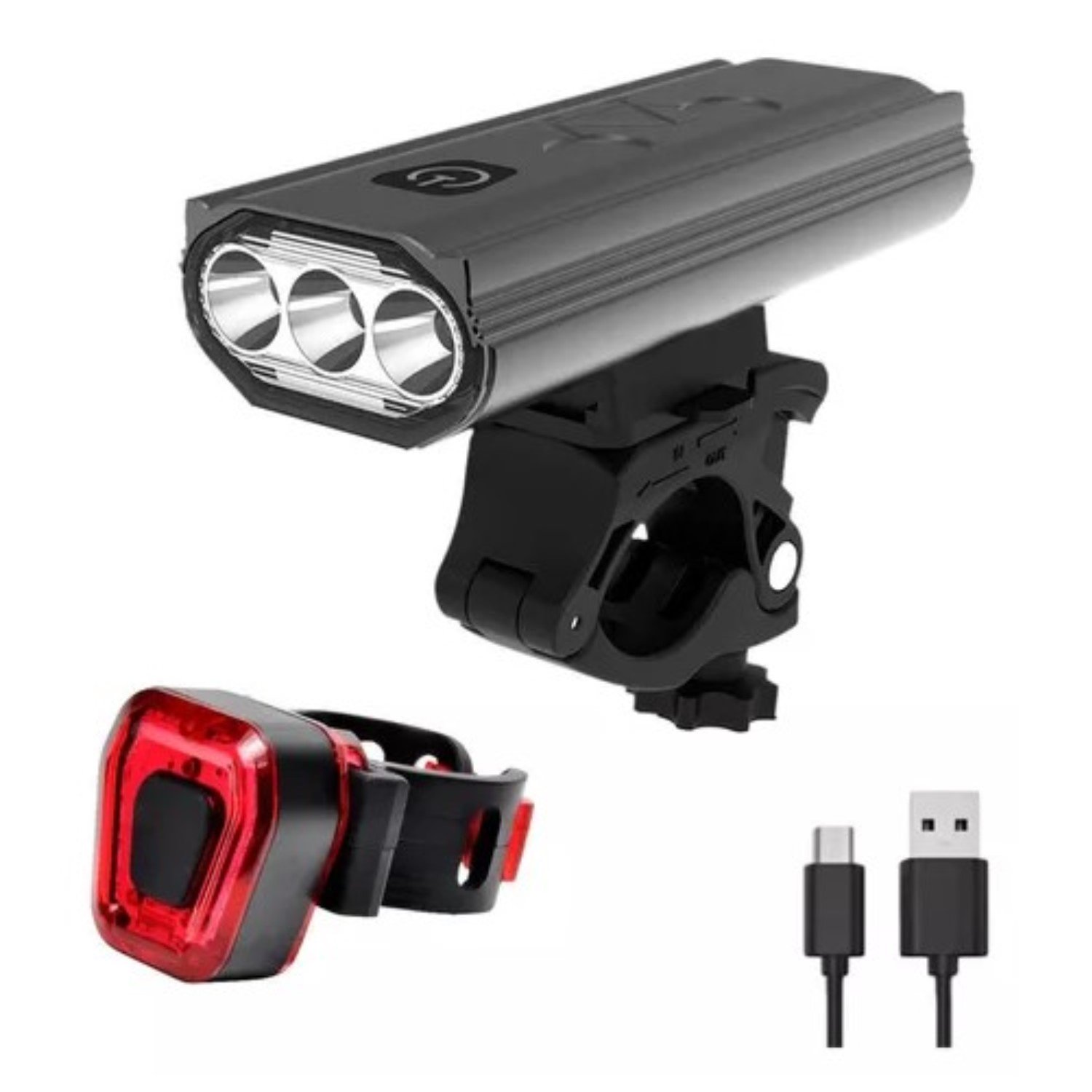 Maxwell - Luz Bicicleta Set Delantera Trasera Usb Impermeable Aluminio