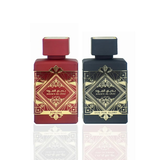 Perfume Lattafa Bade'e Al Oud para la gloria y Bade'e Al Oud Sublime EDP 100 ml