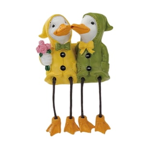 Bothyi - Estatua De Pareja De Patos De Jardín, Figura De Enamorados Para Aniversario, Compromiso Y Balcón.