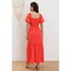 thumbnail image 3 of Vestido Largo Acampanado Mujer Manga Corta Cuello V 346, 3 of 3