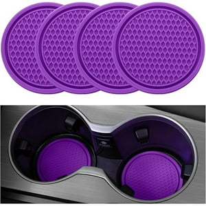 Veat00L - Posavasos Para Automóviles, 4 Posavasos Antideslizantes Universales Incrustados En La Decoración Interior Del Automóvil, Diseño De Red De Colmena De Material Preferido, Listo Para Usar