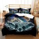 thumbnail image 1 of Space Astronaut Mountain Planets Quilt Duvet Cover Set Home Textiles 3-Piece Bedding Set, 1 of 5