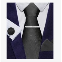 Riqui - Set Corbata, Pañuelo Y Colleras Negro