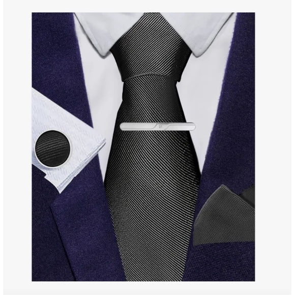 Set Corbata, Pañuelo Y Colleras Negro