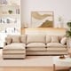 thumbnail image 1 of Modular Sectional Sofa, 102 Inch L Shaped Couch Set for Living Room, 3-Seater Comfy Cloud Couches with Movable Ottoman, DIY Combination, Chenille, Coffee, 1 of 3