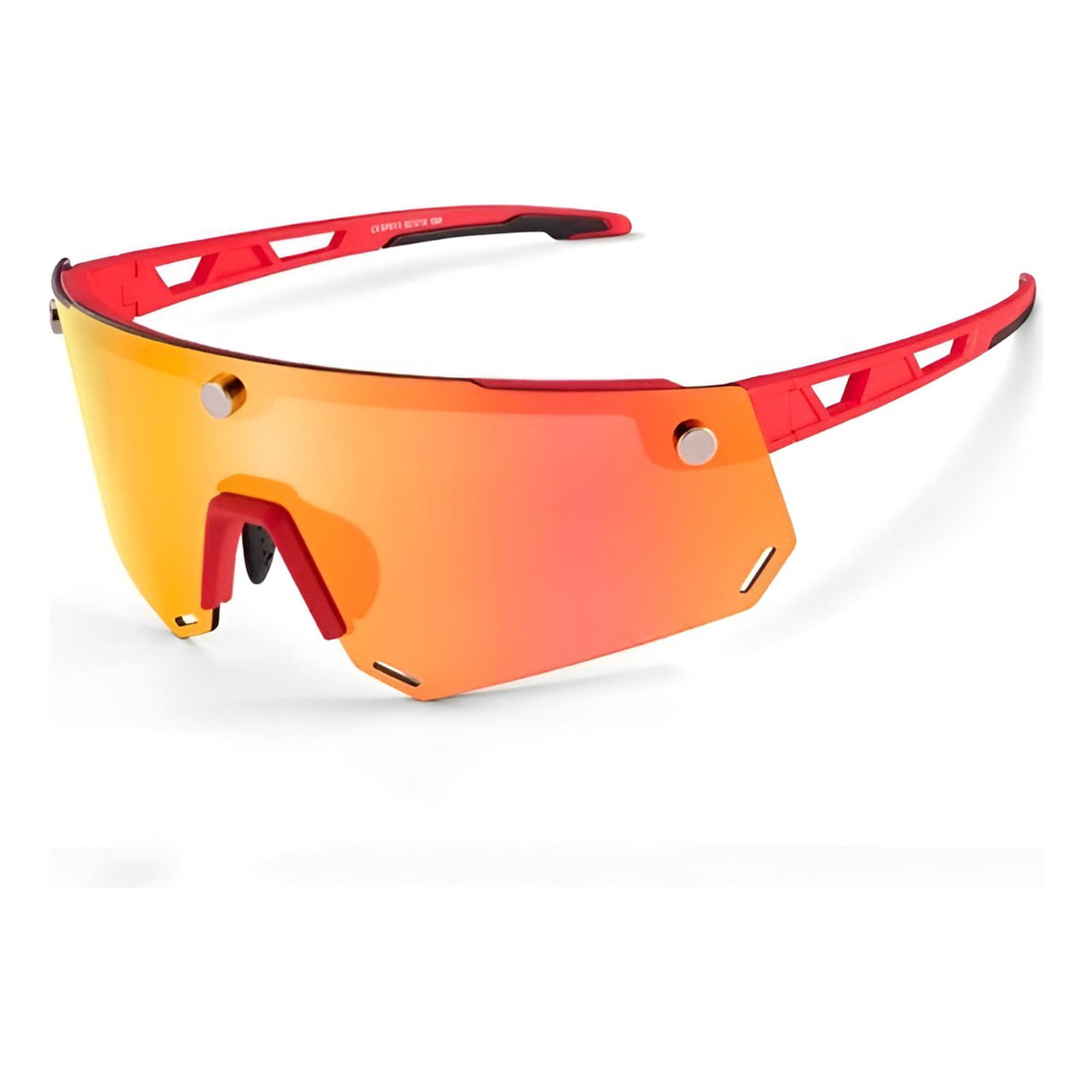 Lentes Rockbros Mica Magnética Intercambiable Uv400 Ciclismo Rojo