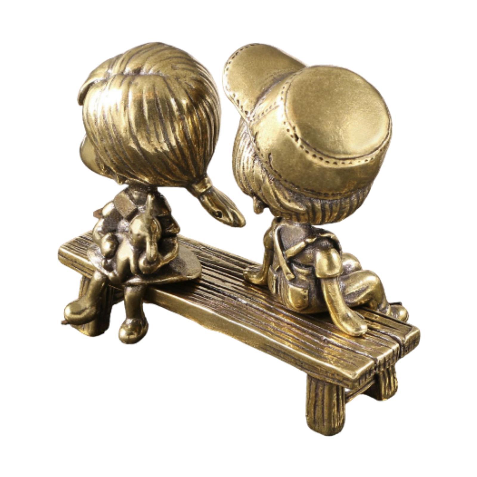 Magideal - Estatua De Pareja, Estatua De Amantes, Figura En Miniatura, Escultura De Cobre, Estatua De Cobre Para Compromiso, Día De San Valentín, Decoración Del