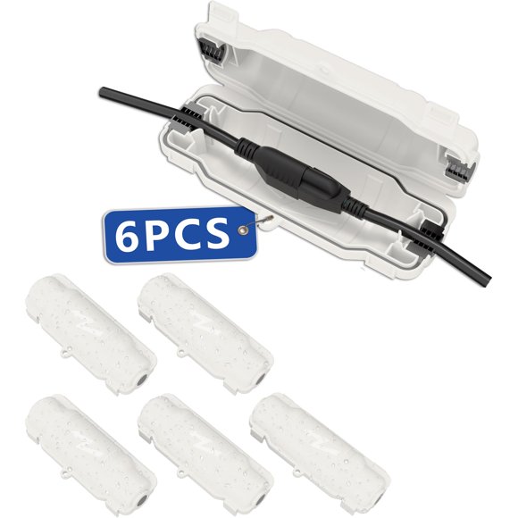 Cubierta impermeable para cable de extensión cismorvex, paquete de 6, color blanco