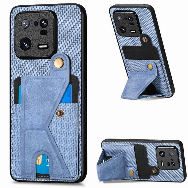 Funda Resistente para Xiaomi 13 Pro con Tarjetero y Soporte, Diseño Magnético Azul