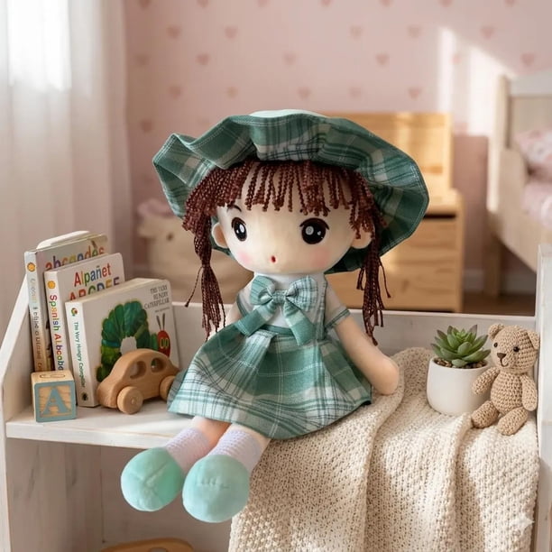 Peluche De Muñeca De Trapo Tierno Suave Y Divertido verde claro