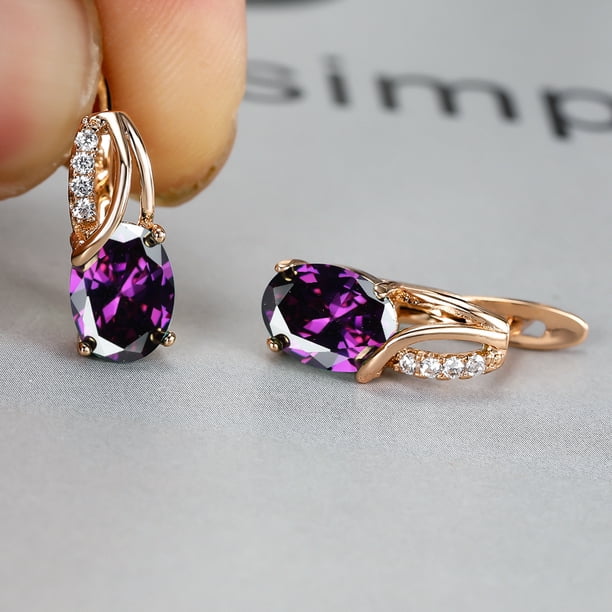 Simple Fashion Oval Cut Marble Marble Zircon Earrings Vintage Zircon Earrings Bridesmaid Wedding Jewelry Gift