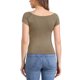 thumbnail image 3 of INSPIRE CHIC Blusa sólida de mujer con mangas cortas, hombros descubiertos, longitud a la cadera, XS caqui, 3 of 5