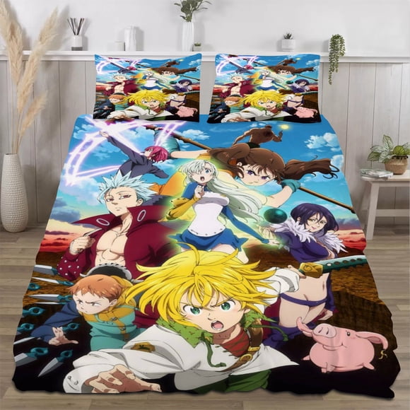 The Seven Deadly Sins Quilts for Queen Bed Bedspreads,Soft Bed Quilt Lightweight Bedspread,Quilted Coverlet