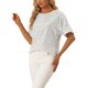thumbnail image 4 of INSPIRE CHIC Camisa de lentejuelas para mujer con mangas dolman brillantes para fiesta, blusa de gran tamaño con brillo plateado M, 4 of 6
