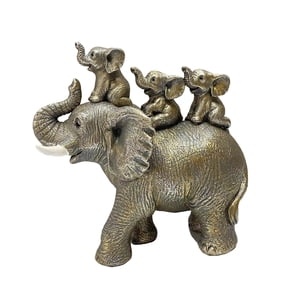 Magideal - 3 Bebé Montando Una Estatua Escritorio Figurita Coleccionable Escultura Animal Figurita Para Celebraciones De Aniversario Decoraciones Decoración De E Plata