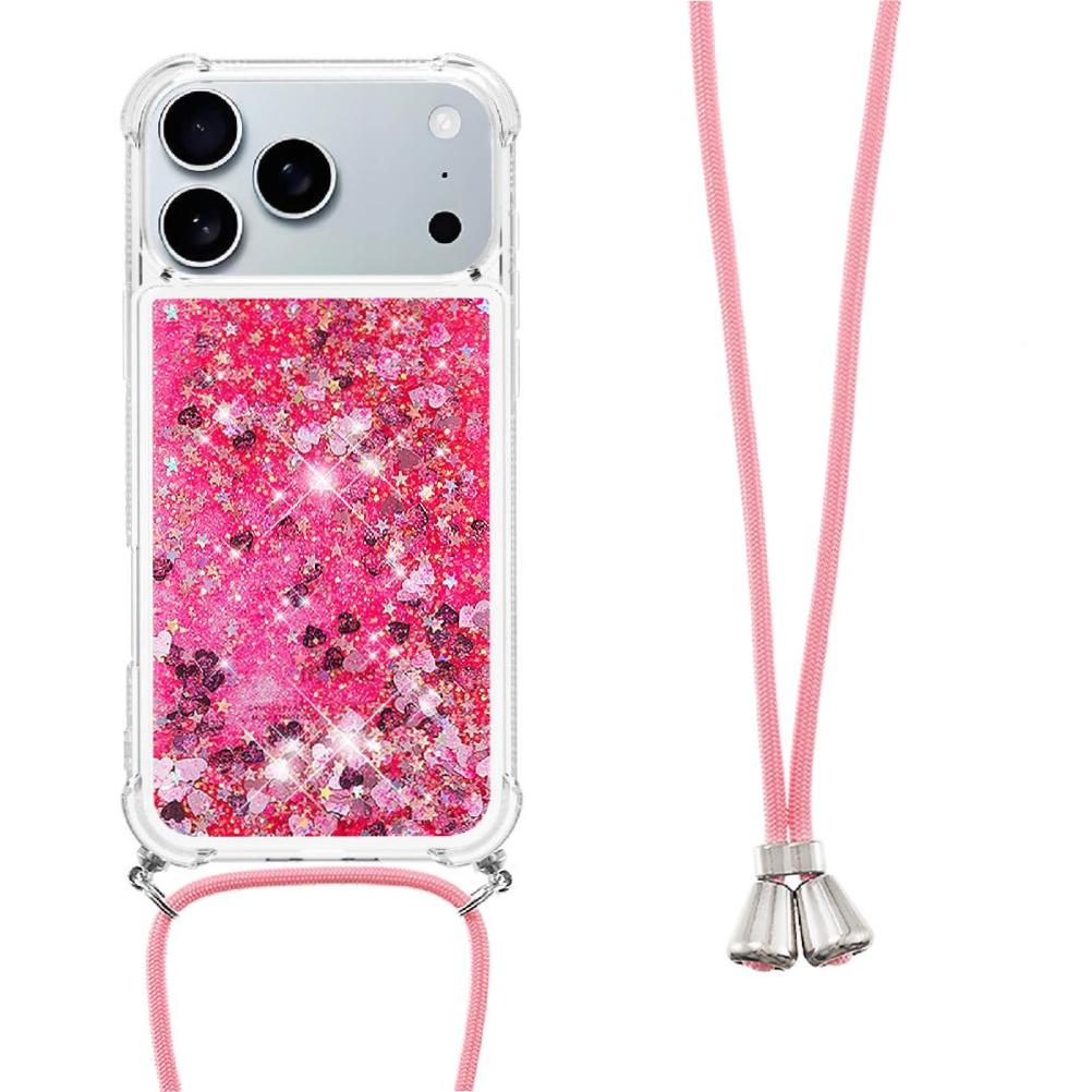 Funda Foxdock Para Iphone 17 Pro Con Cuerda Ajustable, Brillo Líquido, Protección Antigolpes Y Lente – Ideal Para Regalo