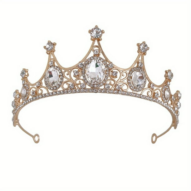 Elegant Vintage Baroque Crystal Tiaras - Perfect for Halloween, Bridal, and Special Occasions