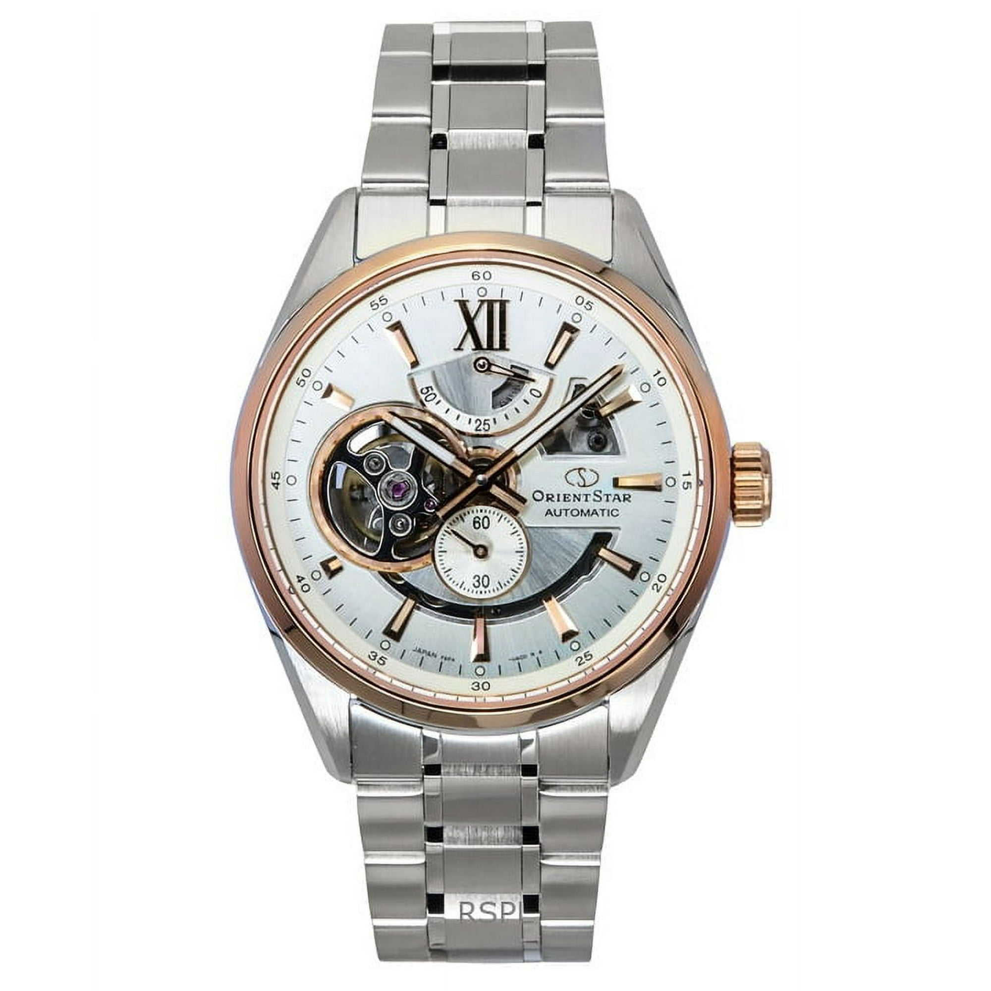 Reloj Orient Star Contemporary Stainless Steel Skeleton Ivory Dial Automatic Re-av0123g 100m Men's Watch