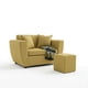 thumbnail image 2 of Sofa Kansas 2C+ 1 Pouf Tela Mostaza, 2 of 3