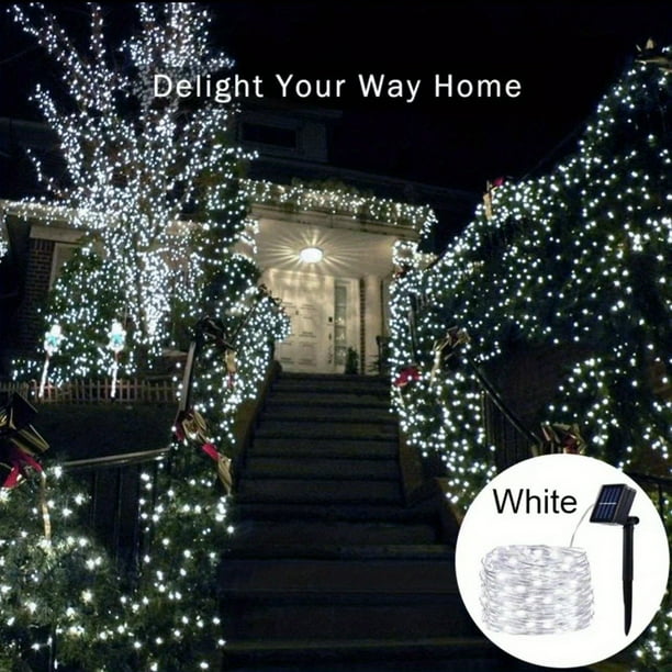 300LEDs LED Solar Powered Copper Wire String Lights Outdoor, Waterproof, 8 Modes Fairy Lights For Garden, Patio, Party, Yard, Christmas (Warm White/White/Multicolour)