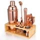 thumbnail image 1 of Set de Coctelería Semderm Oro Rosa con Soporte de Bambú de 10 Piezas, 1 of 6