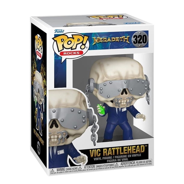 Funko Pop! Megadeath – Vic Rattlehead 9,5 Cm – Figurine Vinyle Officielle – Cadeau Fan De Métal