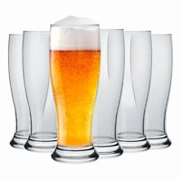 Wakeshome - Set De 6 Vaso Cervecero De Vidrio Color Transparente 430Ml