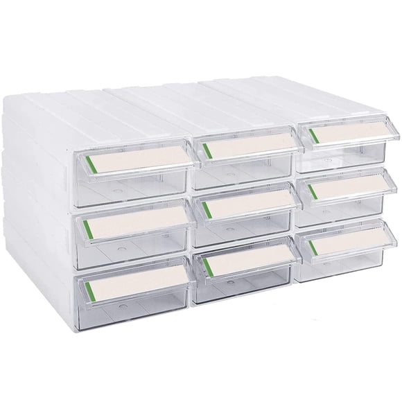 Cajón de almacenamiento Laugh Cat 9 uds apilable blanco 22x10x6 cm