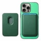 thumbnail image 1 of Funda de Cuero Magnética con Tarjetero para iPhone 15 Pro Cubierta Delgada Verde, 1 of 5