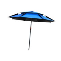 Magideal - Parasol Market Parasol Market De Pesca Umbrella Doble Top Upf 50+ Shade Shade Shelter 360 Degree Ajustable Para El Patio Del Patio Trasero De La Cubierta C Azul