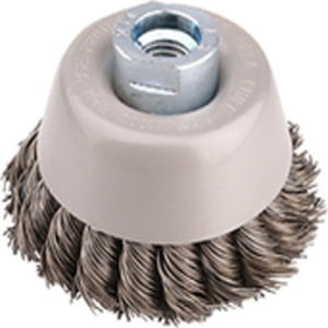 Grata Copa Cónica Acero Inoxidable Trenzado 3'' - Calibre De 0,6 Mm - Toma M14 - Hela
