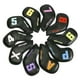 thumbnail image 3 of Juego De 10 Fundas De Cabeza De Hierro De Golf De PU, Textura Suave, Resistente Al Agua, Color Negro, 3 of 5