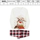 thumbnail image 4 of Pijamas familiares a juego de Navidad con cuello redondo, manga larga, pantalones a cuadros, 4 of 5