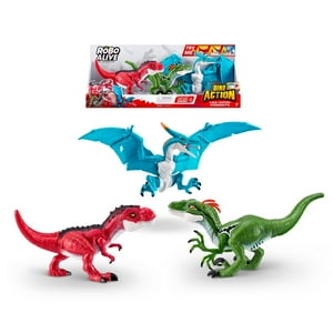 Figuras Robo Alive Pack 3 Dinosaurios De Batalla