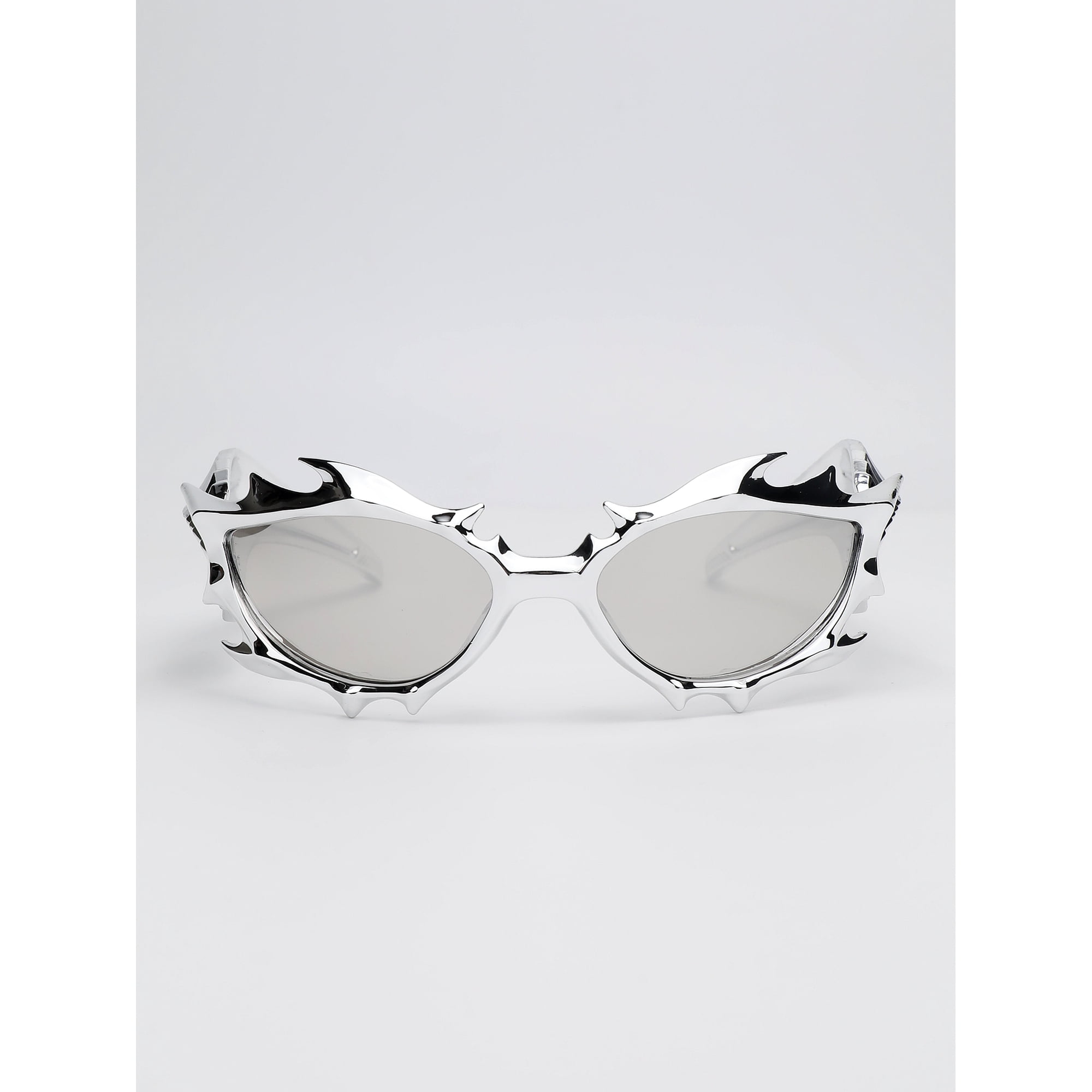 Polasup Gafas Lentes De Sol Gafas De Sol Unisex Futuristas Cyberpunk De Color Blanco Plateado Con Protección Uv400
