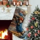 thumbnail image 1 of Paddington Tema: Calcetines de Navidad, fino lino blanco para colgar en escaleras y chimenea, decoración navideña para el hogar, regalo de Navidad. 45cm × 32cm, 1 of 5