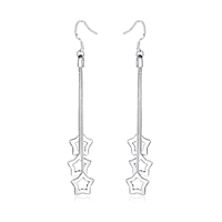 Fershop - Aros Plata Pendientes Colgantes Estrellas