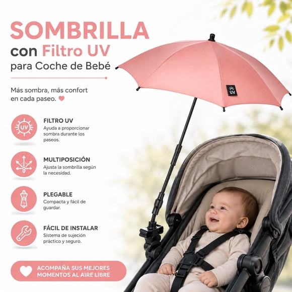 Sombrilla o Paragua con Filtro UV para Coche de Bebé