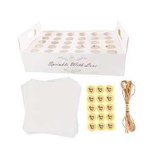 Bothyi - Kit De Bandeja De Cono De Confeti, Pétalos Diy, Decoración De Boda Para Regalo, Fiesta, Cumpleaños, Blanco Y 30 Agujeros