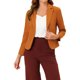 thumbnail image 1 of INSPIRE CHIC Blazer Abierto para Mujer Regreso a Clases Chaqueta de Traje Corto de Verano para el Trabajo Naranja Oscuro-Sólido XL, 1 of 6