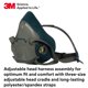 thumbnail image 5 of Respirador 3M Rugged Comfort Half Face Piece 6501 Small, 5 of 7