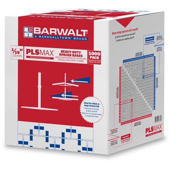 Espaciador de baldosas BARWALT 1,5 mm PLS Max Pack de 1000 unidades